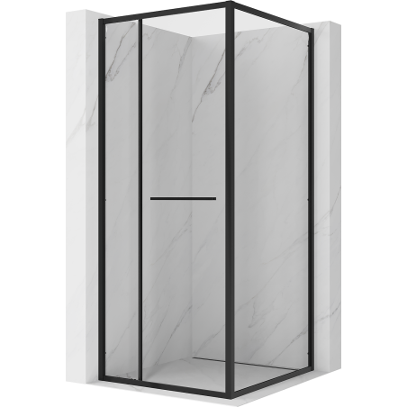 Mexen Linea sliding shower enclosure 80 x 80 cm, transparent, black - 8E1-080-080-70-70
