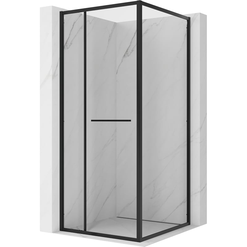 Mexen Linea sliding shower cabin 90 x 90 cm, transparent, black - 8E1-090-090-70-70