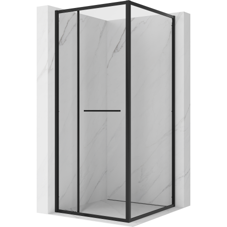 Mexen Linea sliding shower cabin 100 x 100 cm, transparent, black - 8E1-100-100-70-70
