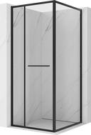 Mexen Linea sliding shower cabin 100 x 100 cm, transparent, black - 8E1-100-100-70-70