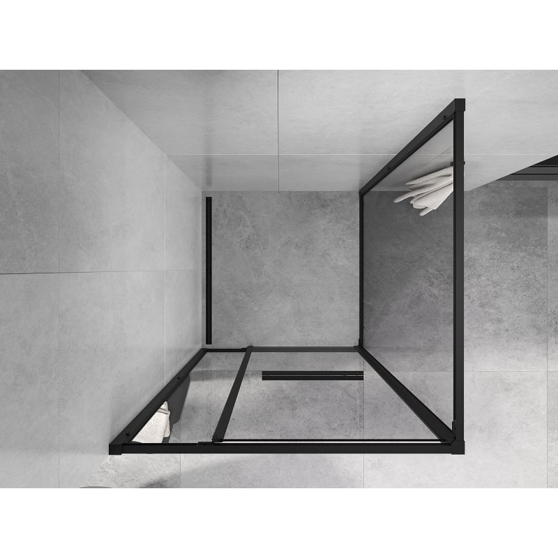 Mexen Linea sliding shower cabin 90 x 90 cm, transparent, black - 8E1-090-090-70-70