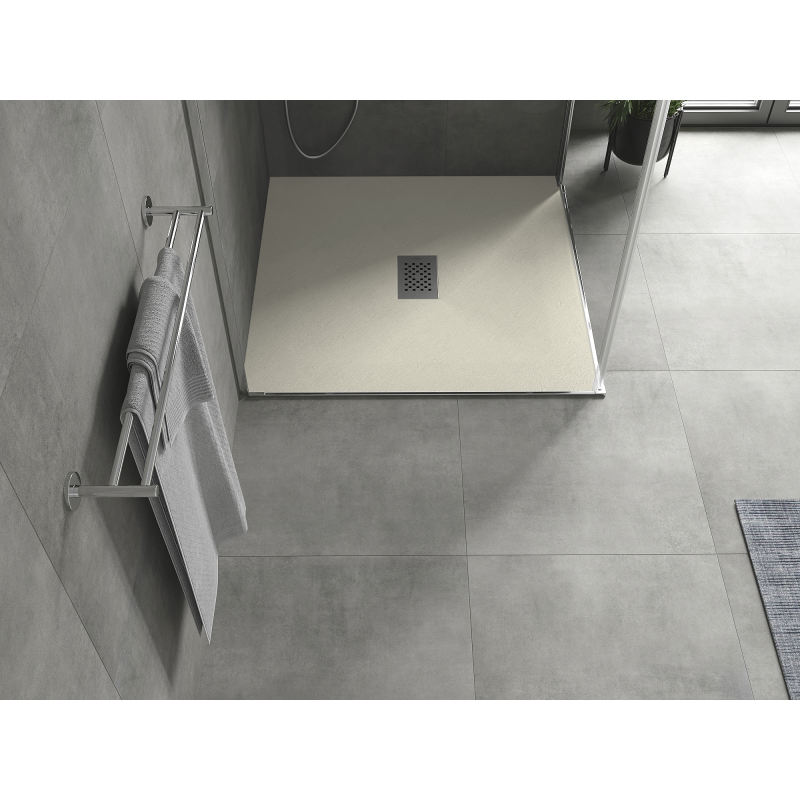Mexen Hugo SMC Square Shower Tray 100 x 100 cm, Beige, Inox Cover - 42691010-X