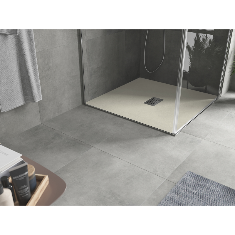 Mexen Hugo SMC Square Shower Tray 100 x 100 cm, Beige, Inox Cover - 42691010-X