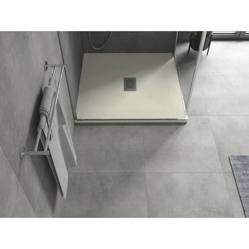Mexen Hugo SMC Square Shower Tray 100 x 100 cm, Beige, Inox Cover - 42691010-X