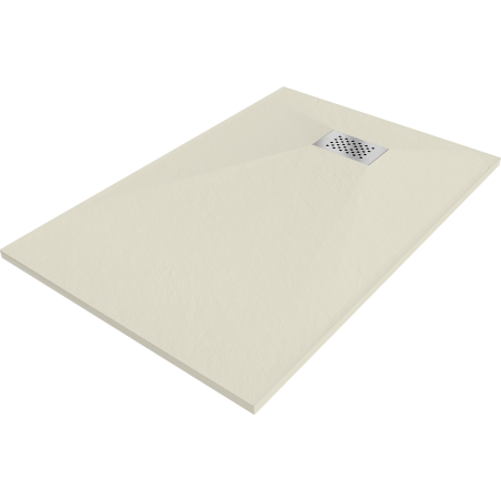 Mexen Hugo rectangular SMC shower tray 100 x 70 cm, beige, inox cover - 42697010-X