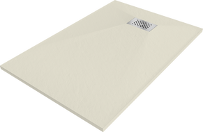 Mexen Hugo rectangular SMC shower tray 100 x 80 cm, beige, inox cover - 42698010-X