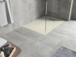 Mexen Hugo rectangular SMC shower tray 90 x 80 cm, beige, inox cover - 42698090-X