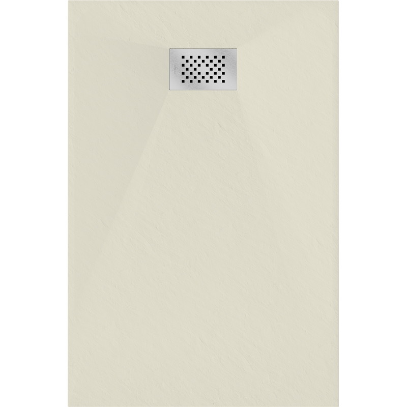 Mexen Hugo rectangular SMC shower tray 100 x 90 cm, beige, inox cover - 42699010-X