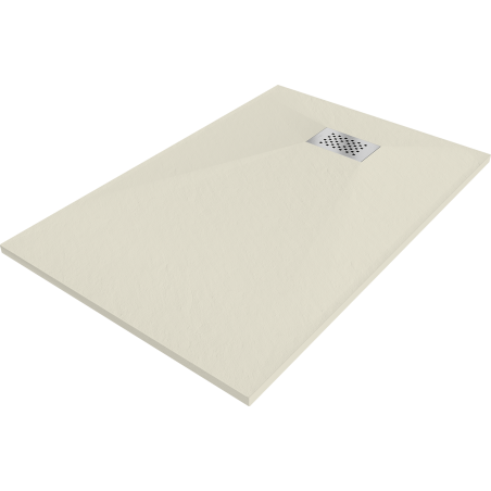 Mexen Hugo rectangular SMC shower tray 100 x 90 cm, beige, inox cover - 42699010-X