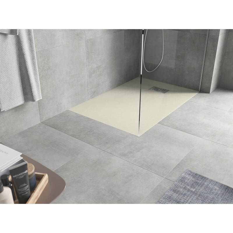 Mexen Hugo rectangular shower tray SMC 120 x 90 cm, beige, inox cover - 42699012-X