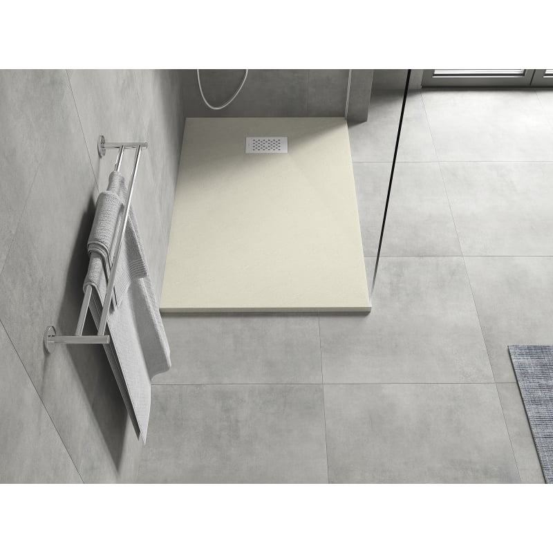 Mexen Hugo rectangular SMC shower tray 100 x 80 cm, beige, white cover - 42698010-W