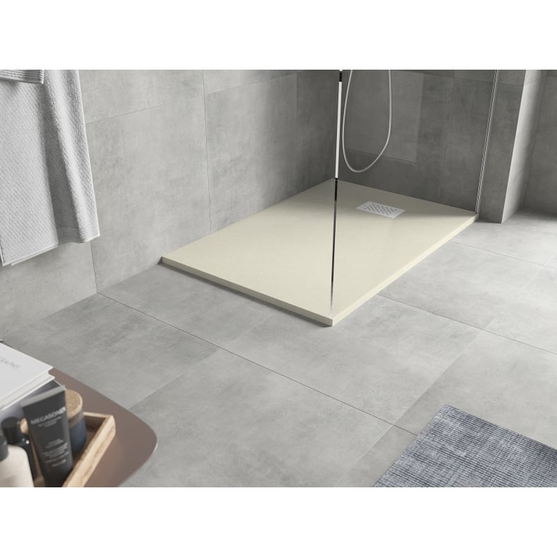 Mexen Hugo rectangular shower tray SMC 120 x 80 cm, beige, white cover - 42698012-W