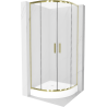 Mexen Rio semi-circular shower cabin 70 x 70 cm, frost, gold + Rio shower tray, white - 863-070-070-50-30-4710