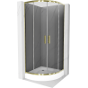 Mexen Rio semi-circular shower cabin 90 x 90 cm, graphite, gold + Rio tray, white - 863-090-090-50-0-4710