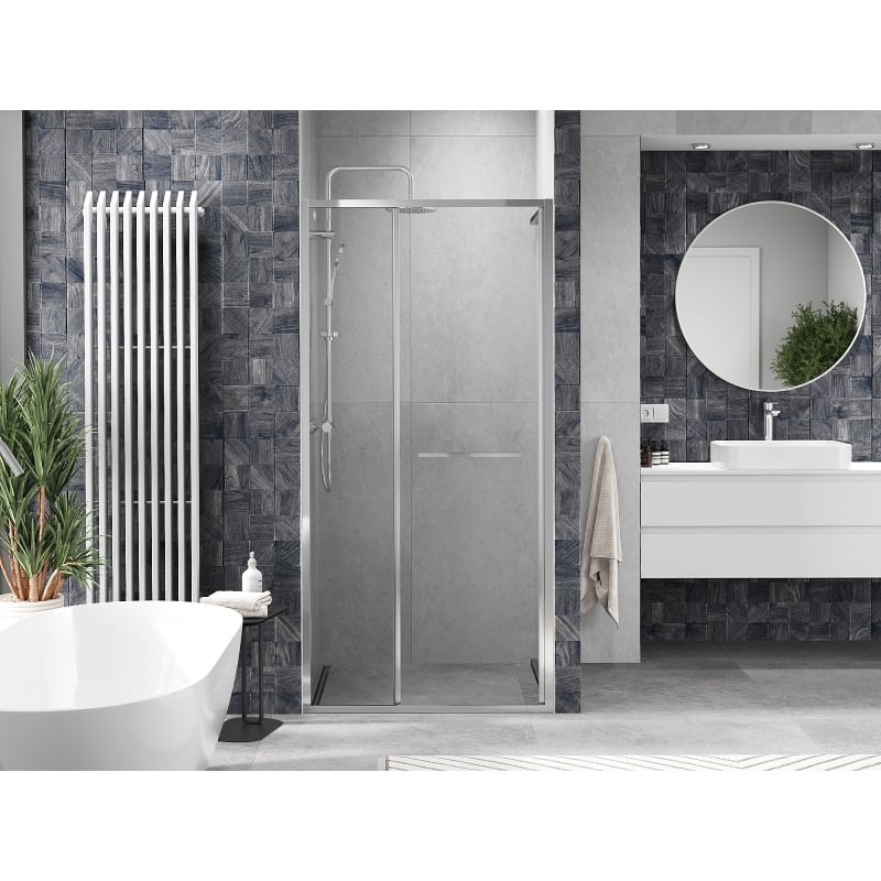 Mexen Linea 80 cm Sliding Shower Door, Transparent, Chrome - 8E1-080-000-01-01