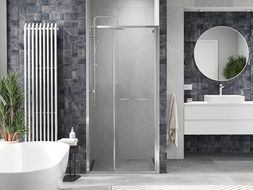 Mexen Linea 80 cm Sliding Shower Door, Transparent, Chrome - 8E1-080-000-01-01