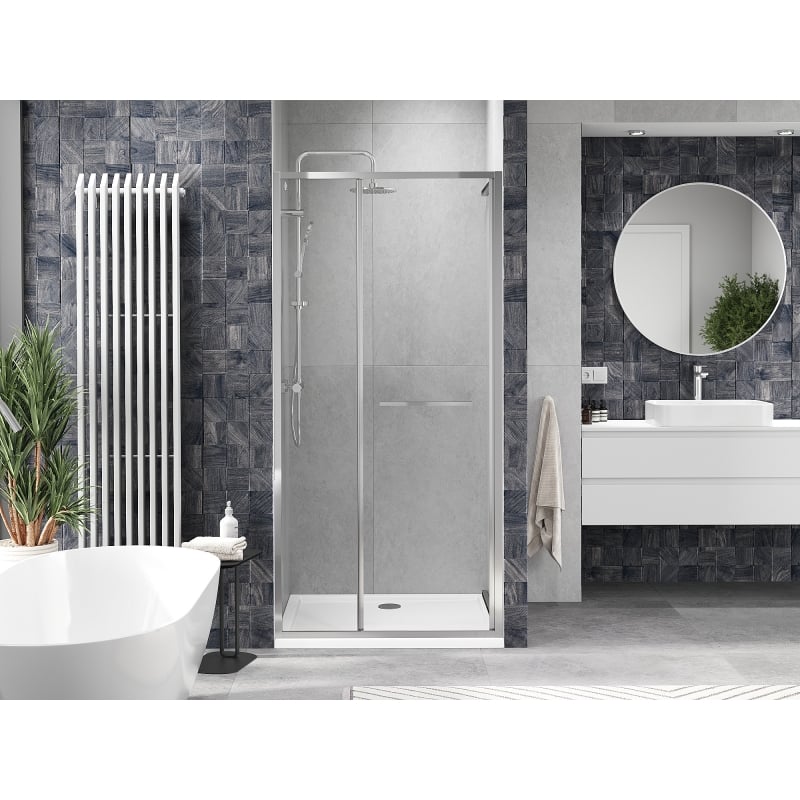 Mexen Linea sliding shower door 95 cm, transparent, chrome - 8E1-095-000-01-01