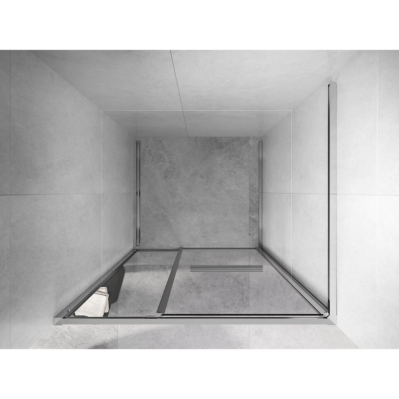 Mexen Linea sliding shower door 100 cm, transparent, chrome - 8E1-100-000-01-01