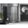 Mexen Linea sliding shower door 85 cm, transparent, black - 8E1-085-000-70-70
