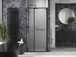 Mexen Linea sliding shower doors 95 cm, transparent, black - 8E1-095-000-70-70