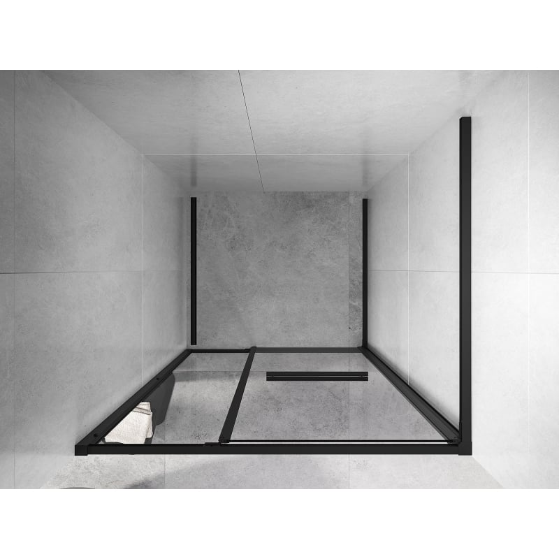 Mexen Linea sliding shower doors 120 cm, transparent, black - 8E1-120-000-70-70
