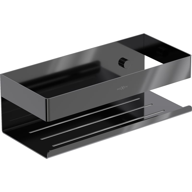 Mexen Brin-L bathroom basket, black chrome - 70A8730-73