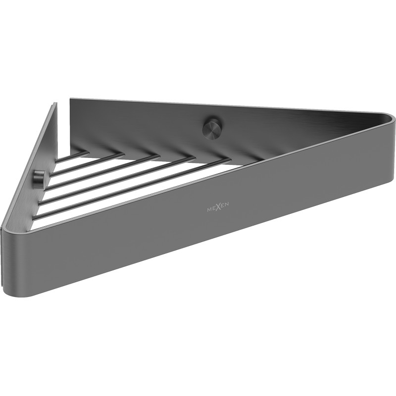 Mexen Evos-C corner bathroom basket, brushed gun gray - 70A8514-66