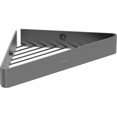Mexen Evos-C corner bathroom basket, brushed gun gray - 70A8514-66