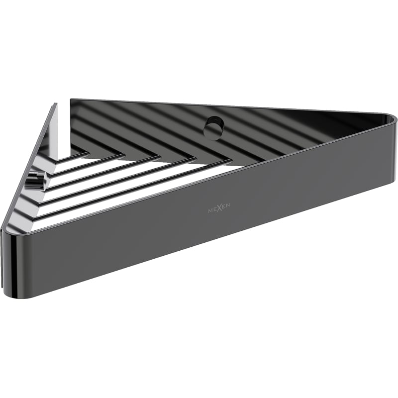 Mexen Evos-C corner bathroom basket, black chrome - 70A8514-73