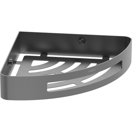 Mexen Laxo-C corner bathroom basket, brushed gun gray - 70A8513-66