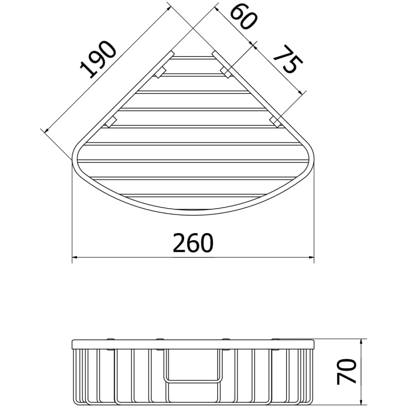 Mexen Uni-C corner bathroom basket, chrome - 70A8517-00