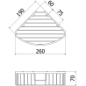 Mexen Uni-C corner bathroom basket, black - 70A8517-70