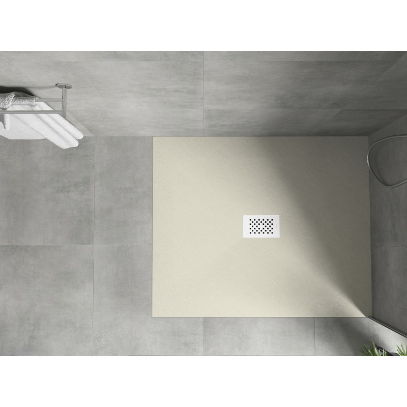 Mexen Hugo rectangular shower tray SMC 120 x 100 cm, beige, white cover - 42691012-W
