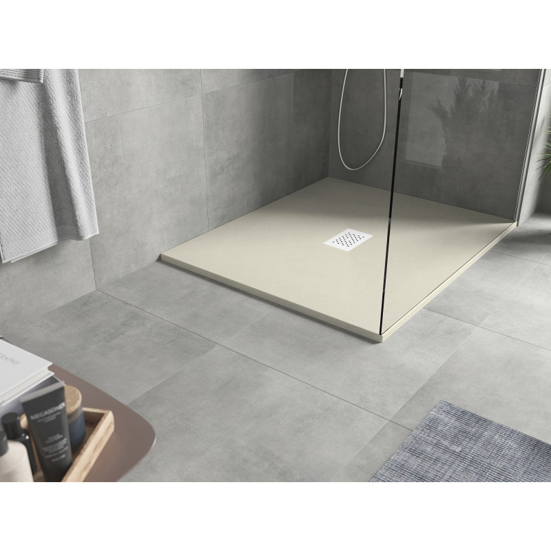Mexen Hugo rectangular shower tray SMC 120 x 100 cm, beige, white cover - 42691012-W