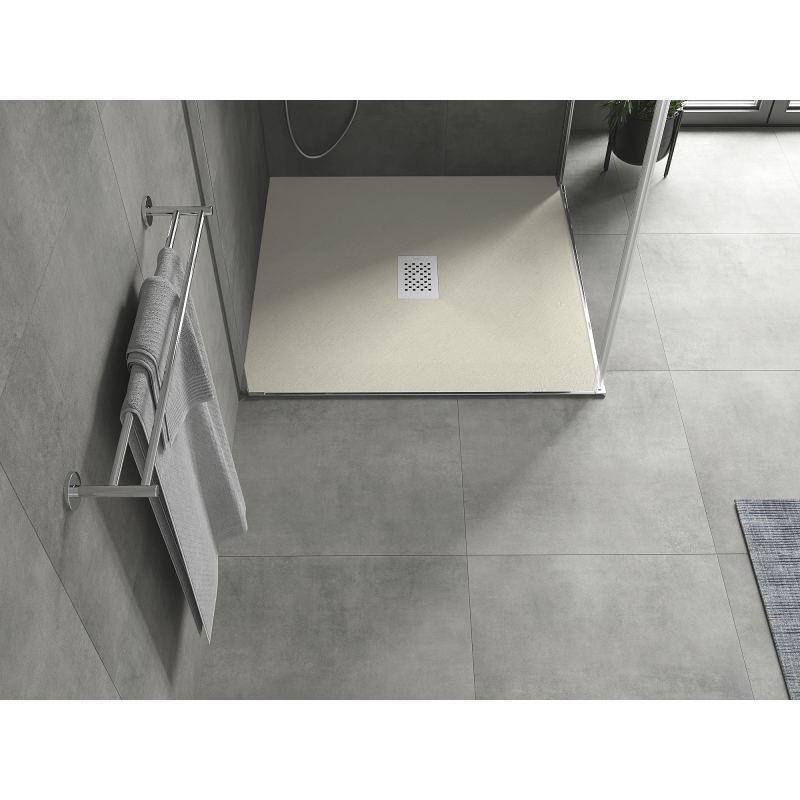 Mexen Hugo square shower tray SMC 100 x 100 cm, beige, white cover - 42691010-W