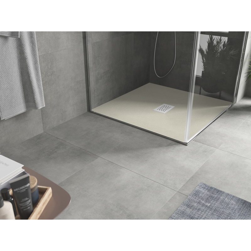Mexen Hugo square shower tray SMC 100 x 100 cm, beige, white cover - 42691010-W