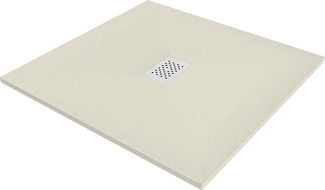 Mexen Hugo square shower tray SMC 80 x 80 cm, beige, white cover - 42698080-W