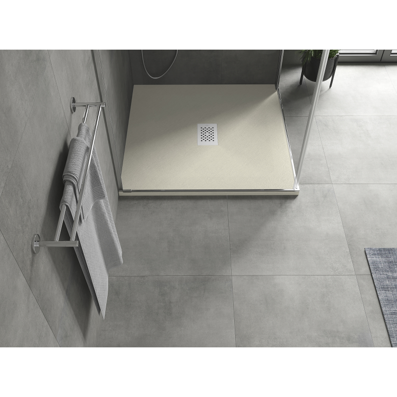 Mexen Hugo square shower tray SMC 80 x 80 cm, beige, white cover - 42698080-W