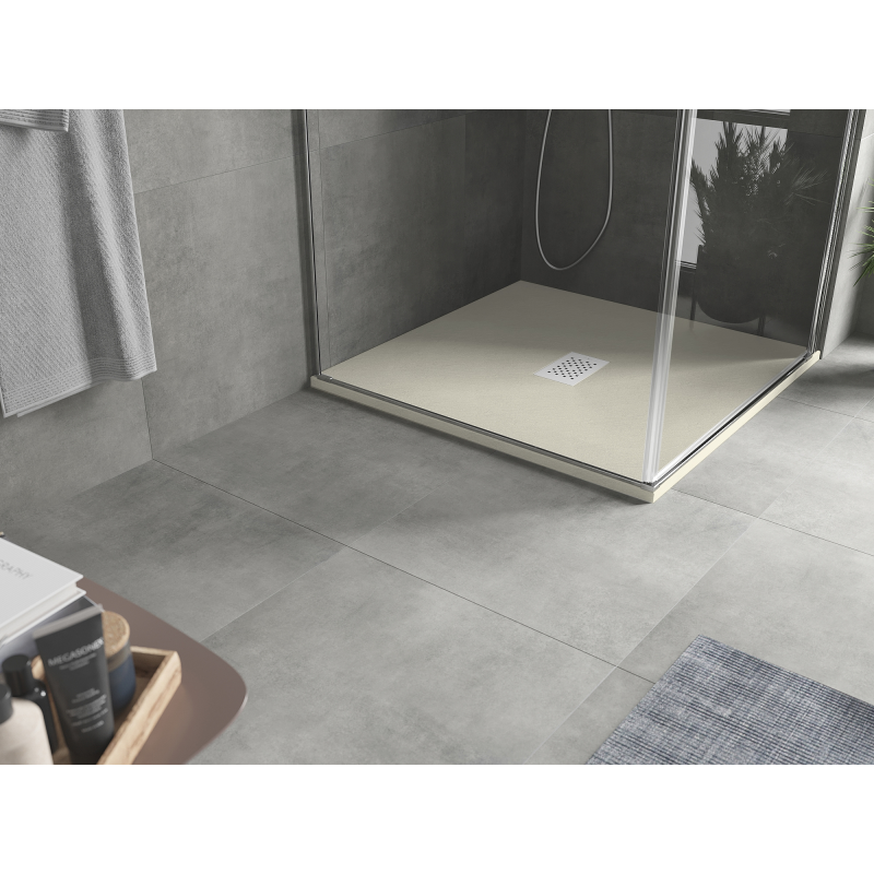 Mexen Hugo square shower tray SMC 80 x 80 cm, beige, white cover - 42698080-W