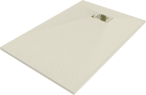 Mexen Hugo rectangular shower tray SMC 120 x 70 cm, beige, gold cover - 42697012-G