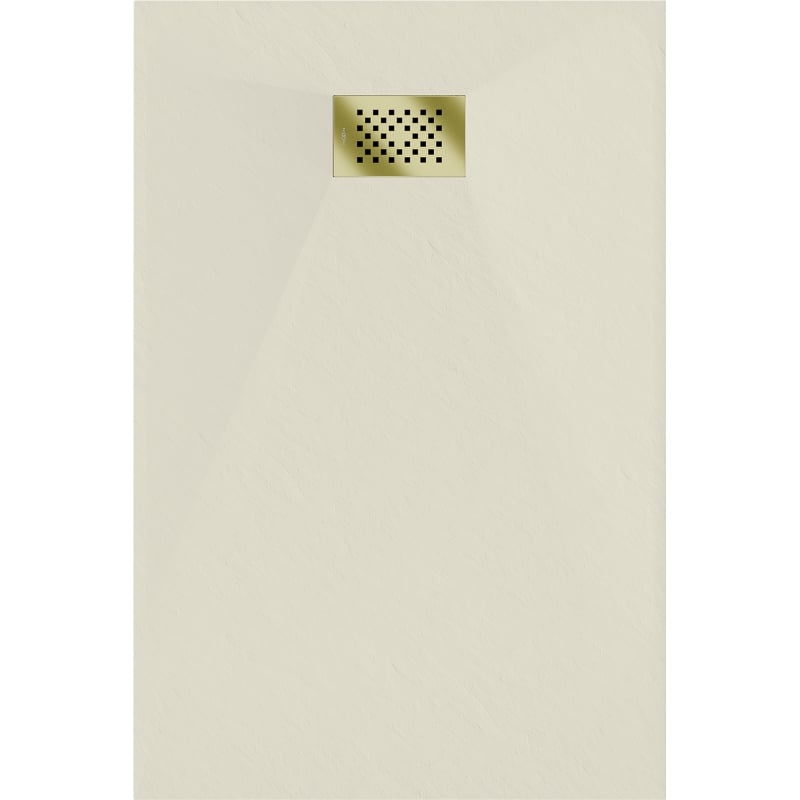 Mexen Hugo rectangular SMC shower tray 80 x 70 cm, beige, gold cover - 42697080-G