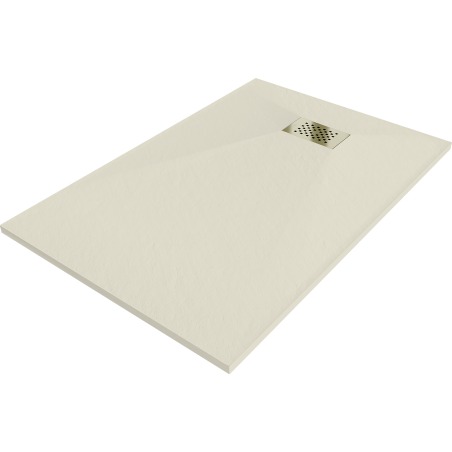 Mexen Hugo rectangular SMC shower tray 80 x 70 cm, beige, gold cover - 42697080-G