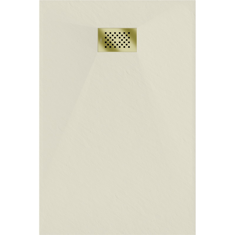 Mexen Hugo rectangular shower tray SMC 120 x 80 cm, beige, gold cover - 42698012-G