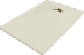 Mexen Hugo rectangular SMC shower tray 90 x 80 cm, beige, gold cover - 42698090-G