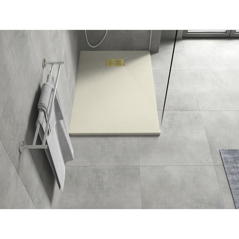 Mexen Hugo rectangular SMC shower tray 120 x 90 cm, beige, golden cover - 42699012-G