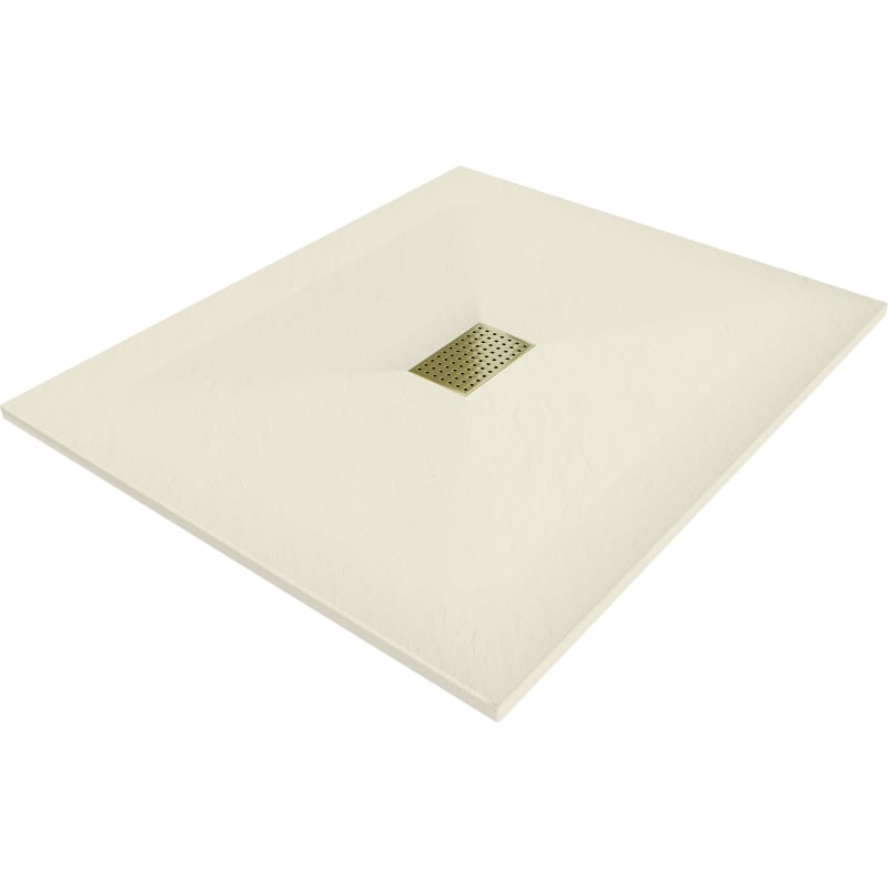 Mexen Hugo rectangular shower tray SMC 120 x 100 cm, beige, gold cover - 42691012-G