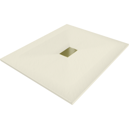 Mexen Hugo rectangular shower tray SMC 120 x 100 cm, beige, gold cover - 42691012-G