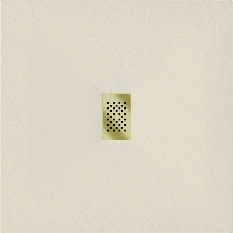 Mexen Hugo SMC square shower tray 100 x 100 cm, beige, gold cover - 42691010-G