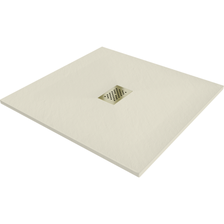Mexen Hugo SMC square shower tray 100 x 100 cm, beige, gold cover - 42691010-G