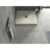 Mexen Hugo square SMC shower tray 80 x 80 cm, beige, gold cover - 42698080-G